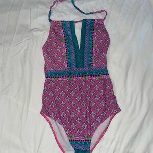 Vibrant Pink Patterned Swimsuit